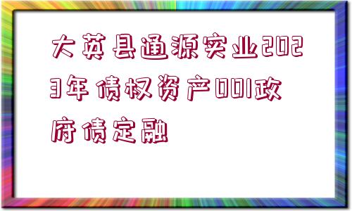 大英縣通源實(shí)業(yè)2023年債權(quán)資產(chǎn)001政府債定融