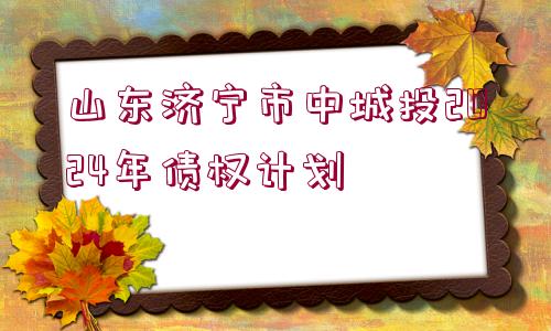 山東濟(jì)寧市中城投2024年債權(quán)計(jì)劃