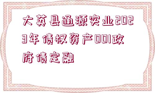 大英縣通源實(shí)業(yè)2023年債權(quán)資產(chǎn)001政府債定融