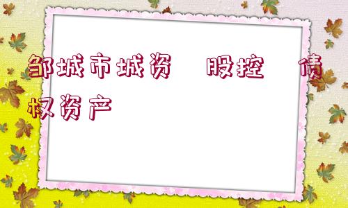 鄒城市城資?股控?債權資產(chǎn)