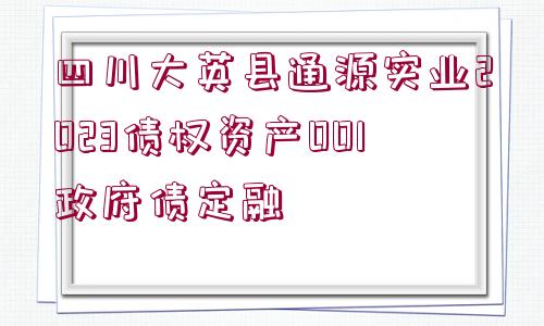 四川大英縣通源實(shí)業(yè)2023債權(quán)資產(chǎn)001政府債定融