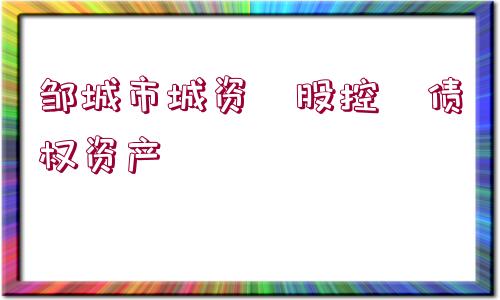 鄒城市城資?股控?債權(quán)資產(chǎn)