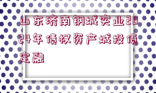 山東濟(jì)南鋼城實業(yè)2024年債權(quán)資產(chǎn)城投債定融