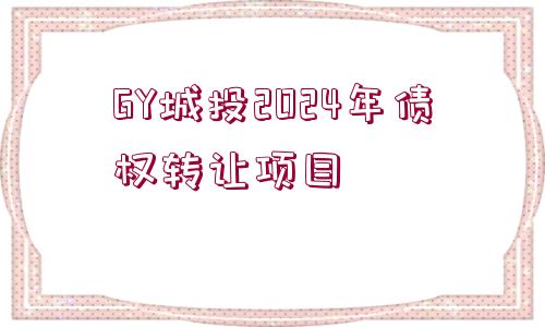 GY城投2024年債權轉讓項目