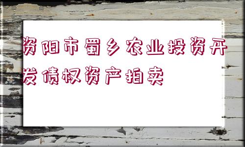 資陽(yáng)市蜀鄉(xiāng)農(nóng)業(yè)投資開(kāi)發(fā)債權(quán)資產(chǎn)拍賣(mài)