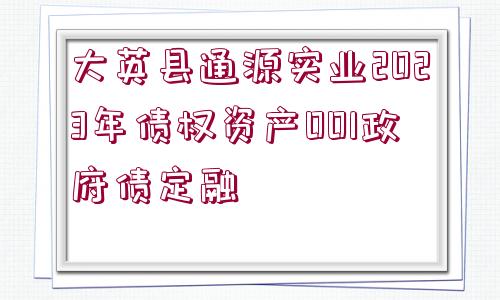 大英縣通源實(shí)業(yè)2023年債權(quán)資產(chǎn)001政府債定融