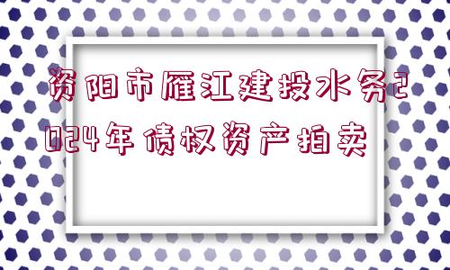 資陽市雁江建投水務2024年債權資產(chǎn)拍賣