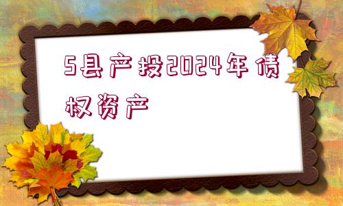 S縣產投2024年債權資產