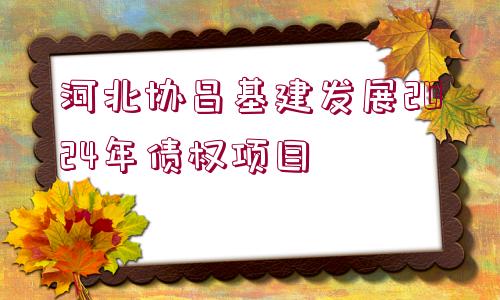 河北協(xié)昌基建發(fā)展2024年債權(quán)項(xiàng)目