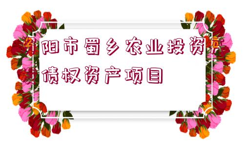 資陽市蜀鄉(xiāng)農(nóng)業(yè)投資開發(fā)債權(quán)資產(chǎn)項(xiàng)目