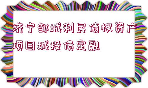 濟寧鄒城利民債權(quán)資產(chǎn)項目城投債定融