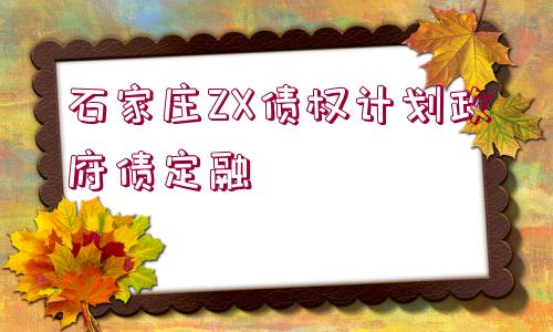 石家莊ZX債權(quán)計(jì)劃政府債定融