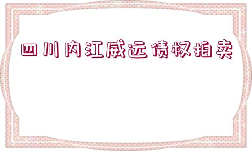 四川內江威遠債權拍賣 