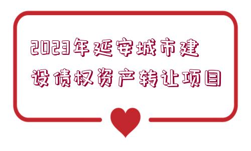2023年延安城市建設債權資產轉讓項目