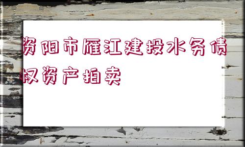 資陽市雁江建投水務債權(quán)資產(chǎn)拍賣