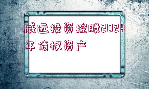 威遠(yuǎn)投資控股2024年債權(quán)資產(chǎn)