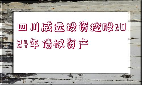 四川威遠投資控股2024年債權(quán)資產(chǎn)