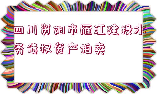 四川資陽市雁江建投水務債權資產拍賣