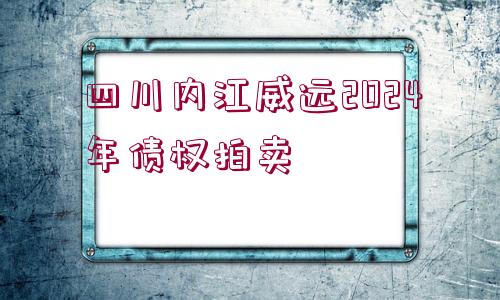 四川內江威遠2024年債權拍賣