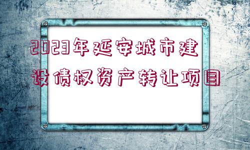 2023年延安城市建設債權資產(chǎn)轉讓項目