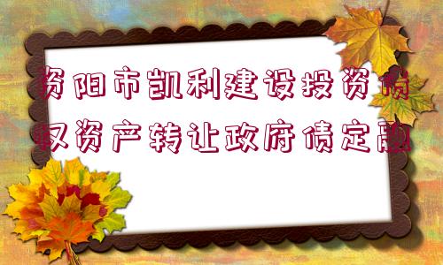 資陽(yáng)市凱利建設(shè)投資債權(quán)資產(chǎn)轉(zhuǎn)讓政府債定融