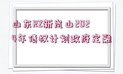 山東RZ新嵐山2024年債權計劃政府定融