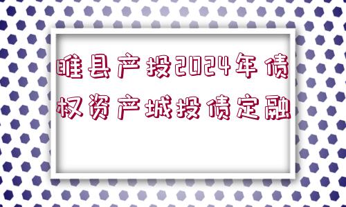 睢縣產投2024年債權資產城投債定融