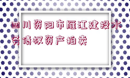 四川資陽(yáng)市雁江建投水務(wù)債權(quán)資產(chǎn)拍賣