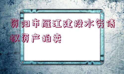 資陽(yáng)市雁江建投水務(wù)債權(quán)資產(chǎn)拍賣