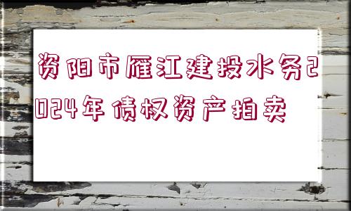 資陽市雁江建投水務(wù)2024年債權(quán)資產(chǎn)拍賣