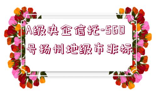 A級央企信托-560號揚(yáng)州地級市非標(biāo)