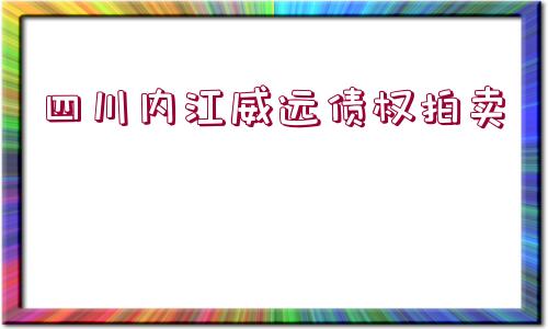 四川內(nèi)江威遠債權拍賣 