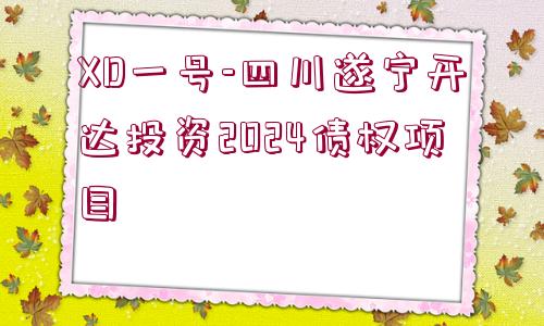 XD一號-四川遂寧開達投資2024債權(quán)項目