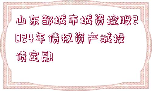 山東鄒城市城資控股2024年債權(quán)資產(chǎn)城投債定融