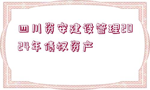 四川資安建設(shè)管理2024年債權(quán)資產(chǎn)