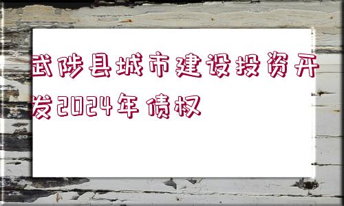 武陟縣城市建設投資開發(fā)2024年債權