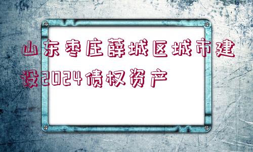 山東棗莊薛城區(qū)城市建設(shè)2024債權(quán)資產(chǎn)