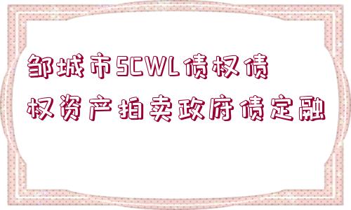 鄒城市SCWL債權債權資產(chǎn)拍賣政府債定融