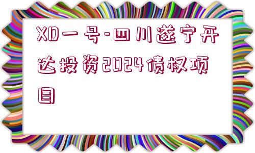 XD一號-四川遂寧開達(dá)投資2024債權(quán)項(xiàng)目