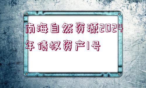 南海自然資源2024年債權(quán)資產(chǎn)1號