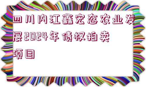 四川內(nèi)江鑫宏態(tài)農(nóng)業(yè)發(fā)展2024年債權(quán)拍賣項(xiàng)目