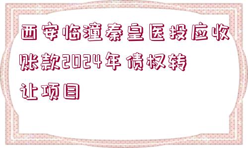 西安臨潼秦皇醫(yī)投應(yīng)收賬款2024年債權(quán)轉(zhuǎn)讓項目