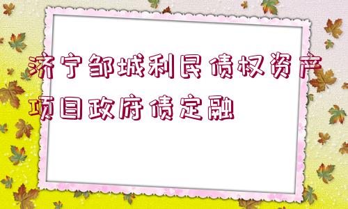 濟寧鄒城利民債權(quán)資產(chǎn)項目政府債定融