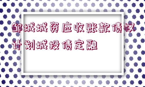 鄒城城資應(yīng)收賬款債權(quán)計劃城投債定融