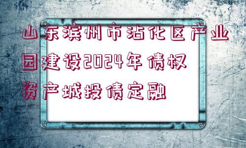 山東濱州市沾化區(qū)產(chǎn)業(yè)園建設2024年債權(quán)資產(chǎn)城投債定融