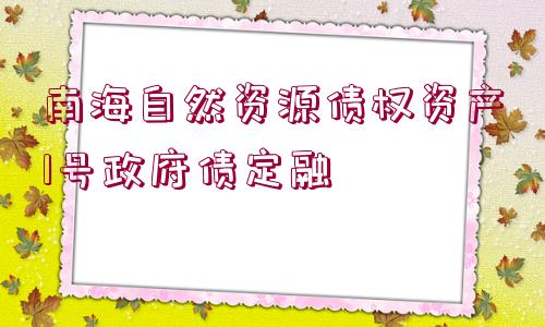 南海自然資源債權資產1號政府債定融