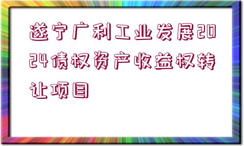 遂寧廣利工業(yè)發(fā)展2024債權(quán)資產(chǎn)收益權(quán)轉(zhuǎn)讓項目