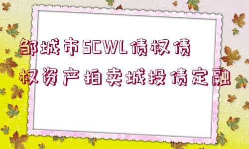 鄒城市SCWL債權債權資產(chǎn)拍賣城投債定融