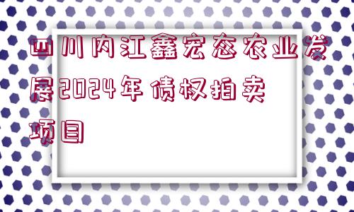 四川內(nèi)江鑫宏態(tài)農(nóng)業(yè)發(fā)展2024年債權(quán)拍賣項目