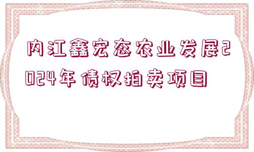 內(nèi)江鑫宏態(tài)農(nóng)業(yè)發(fā)展2024年債權(quán)拍賣項目